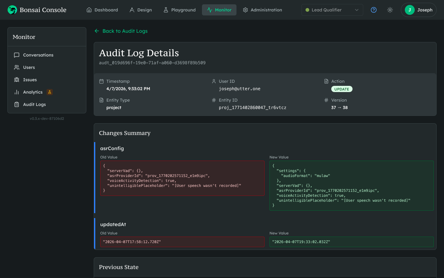 Conversations panel showing brand-safe interactions