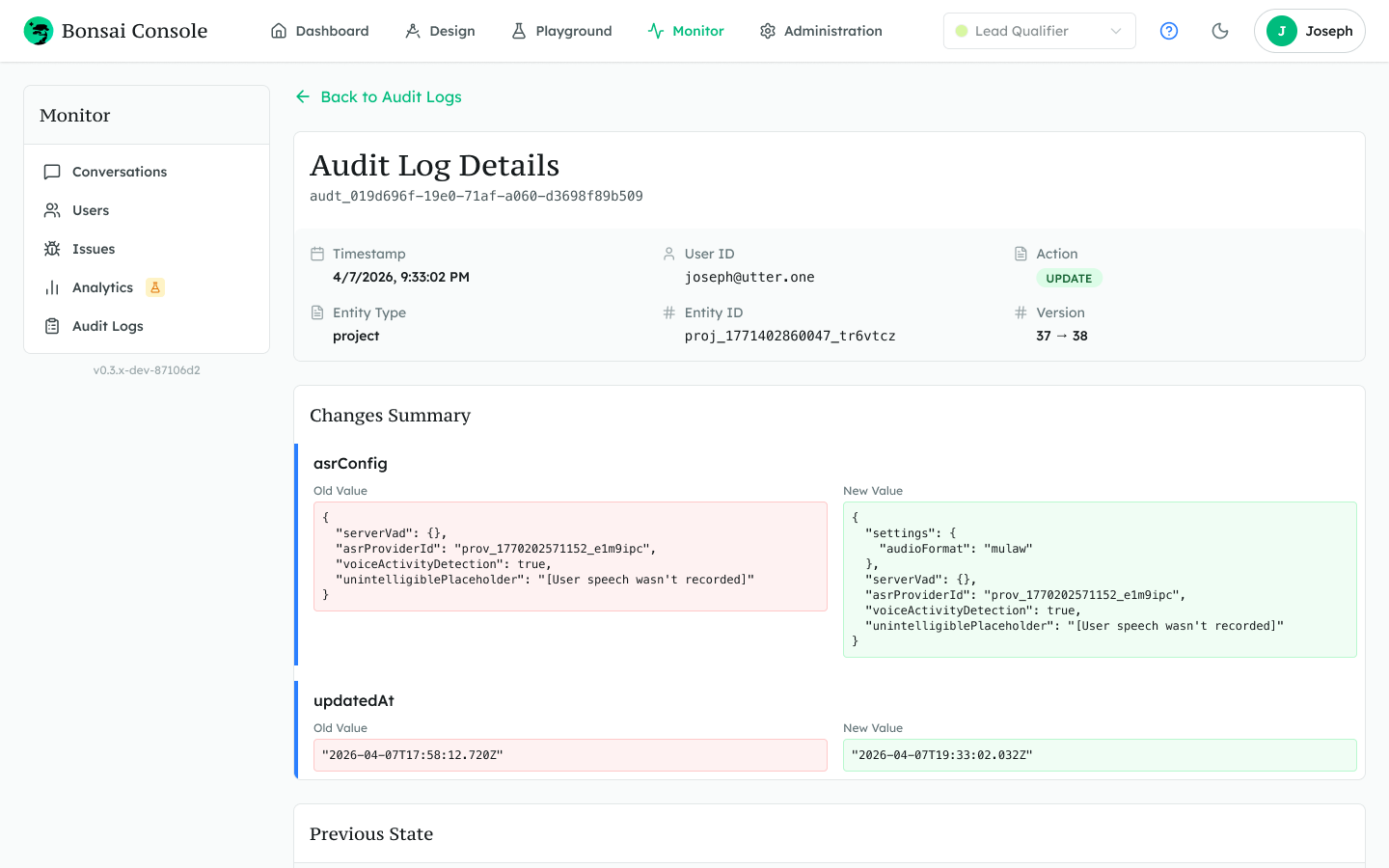 Conversations panel showing brand-safe interactions