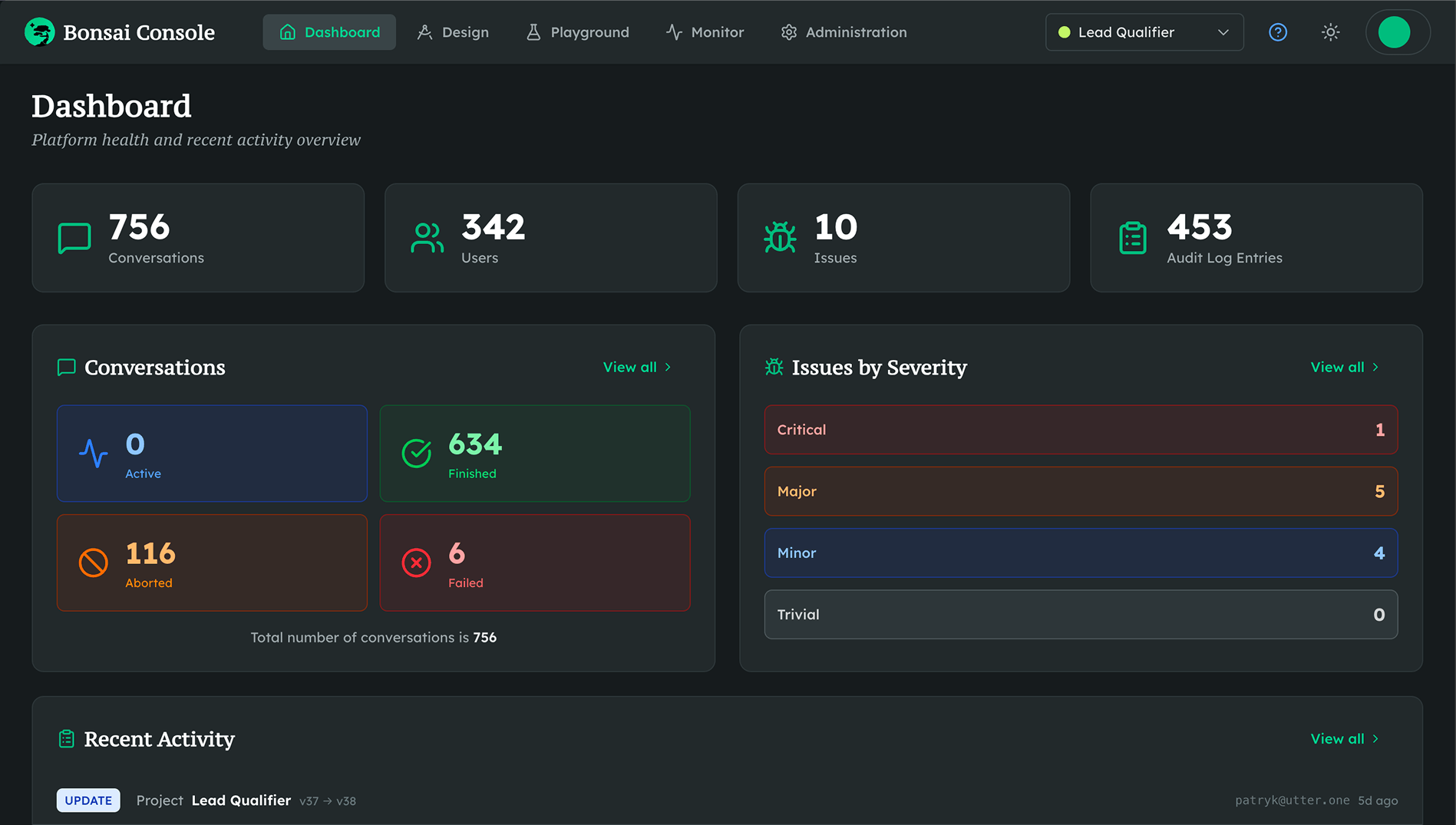 Dashboard screenshot